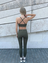 CENTRED SPORTS BRA - OLIVE NIGHT