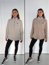 VERSA DUAL 1/2 ZIP JACKET - PEBBLE / NATURAL