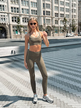 CENTRED SPORTS BRA - OLIVE NIGHT
