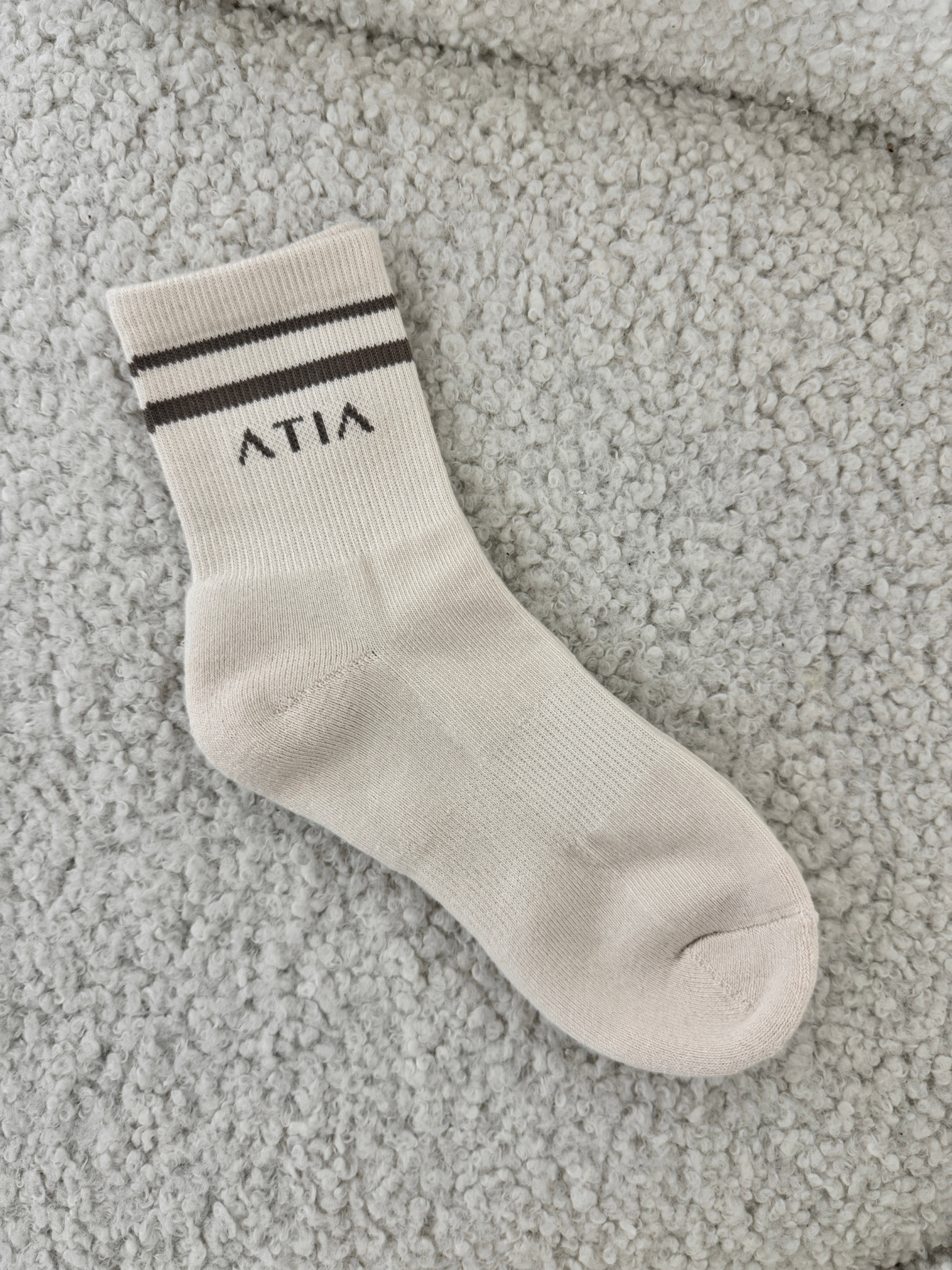 RAISE RIB CREW SOCKS - BISQUE