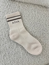 RAISE RIB CREW SOCKS - BISQUE