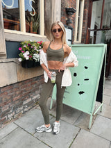 CENTRED SPORTS BRA - OLIVE NIGHT