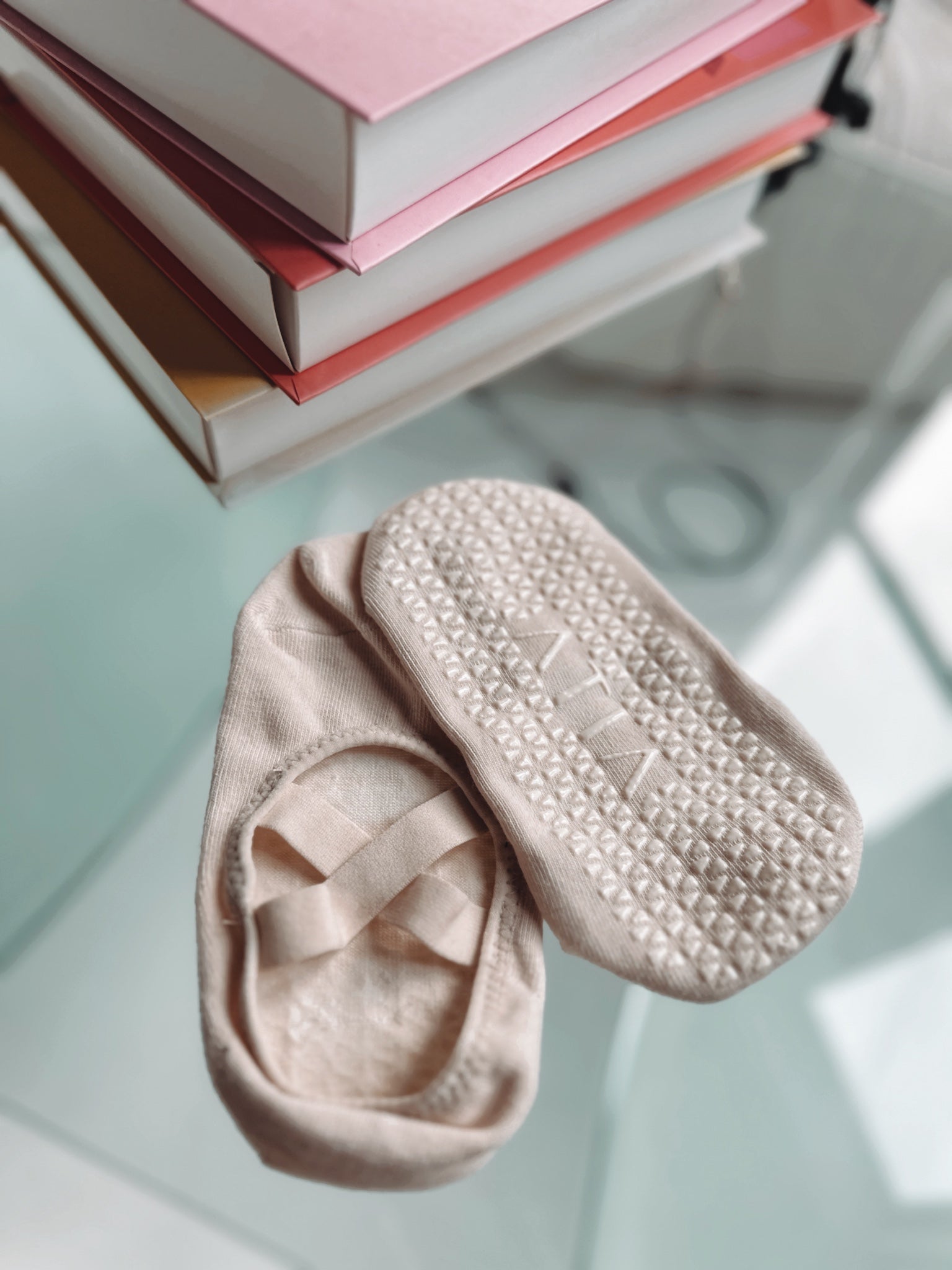 POINTE BALLERINA GRIP SOCKS - BISQUE