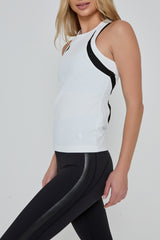 Model wearing DYNAMIC SPORTS VEST in white 