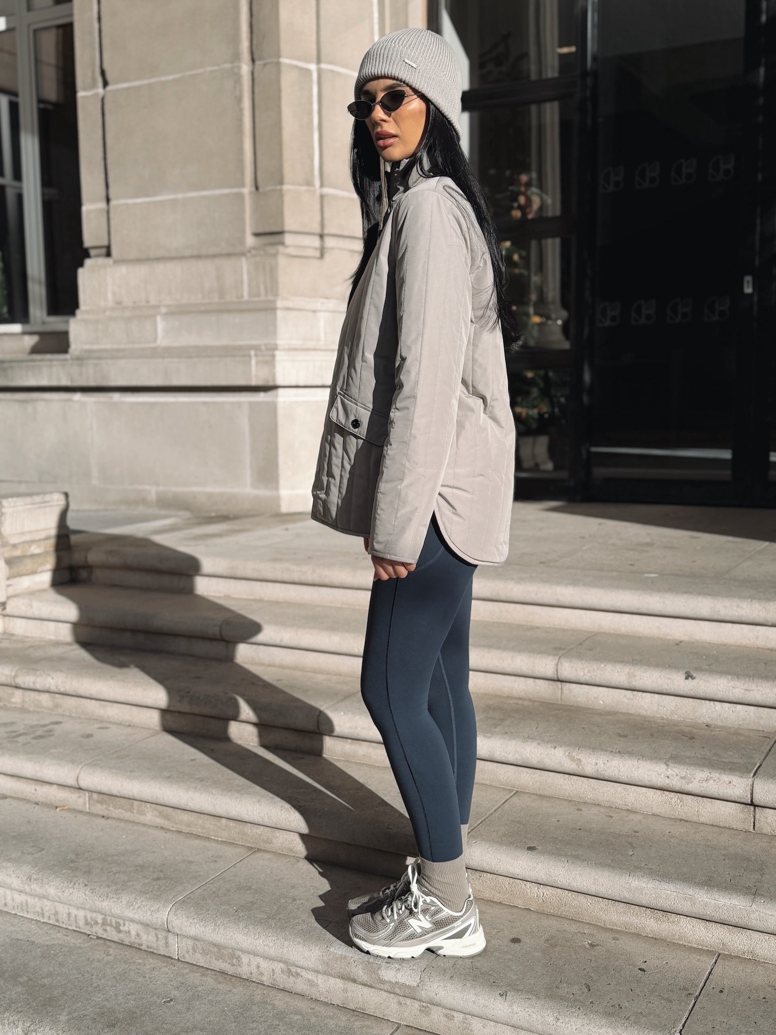 VERSA DUAL 1/2 ZIP JACKET - PEBBLE / NATURAL