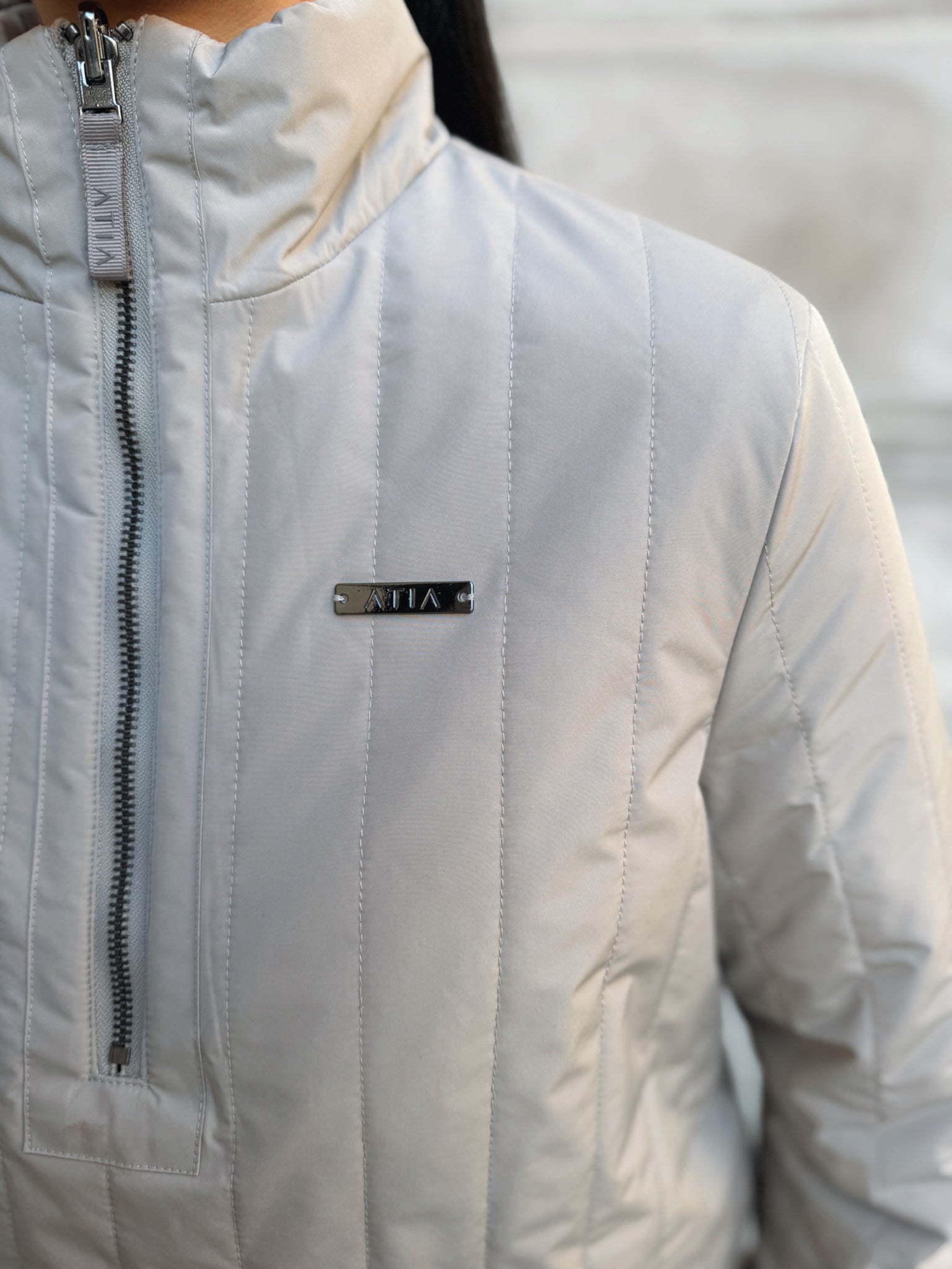 VERSA DUAL 1/2 ZIP JACKET - PEBBLE / NATURAL