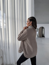 VERSA DUAL 1/2 ZIP JACKET - PEBBLE / NATURAL