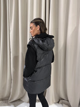 DISCOVERY 2 IN 1 DOWN FEATHER COAT / GILET - BLACK