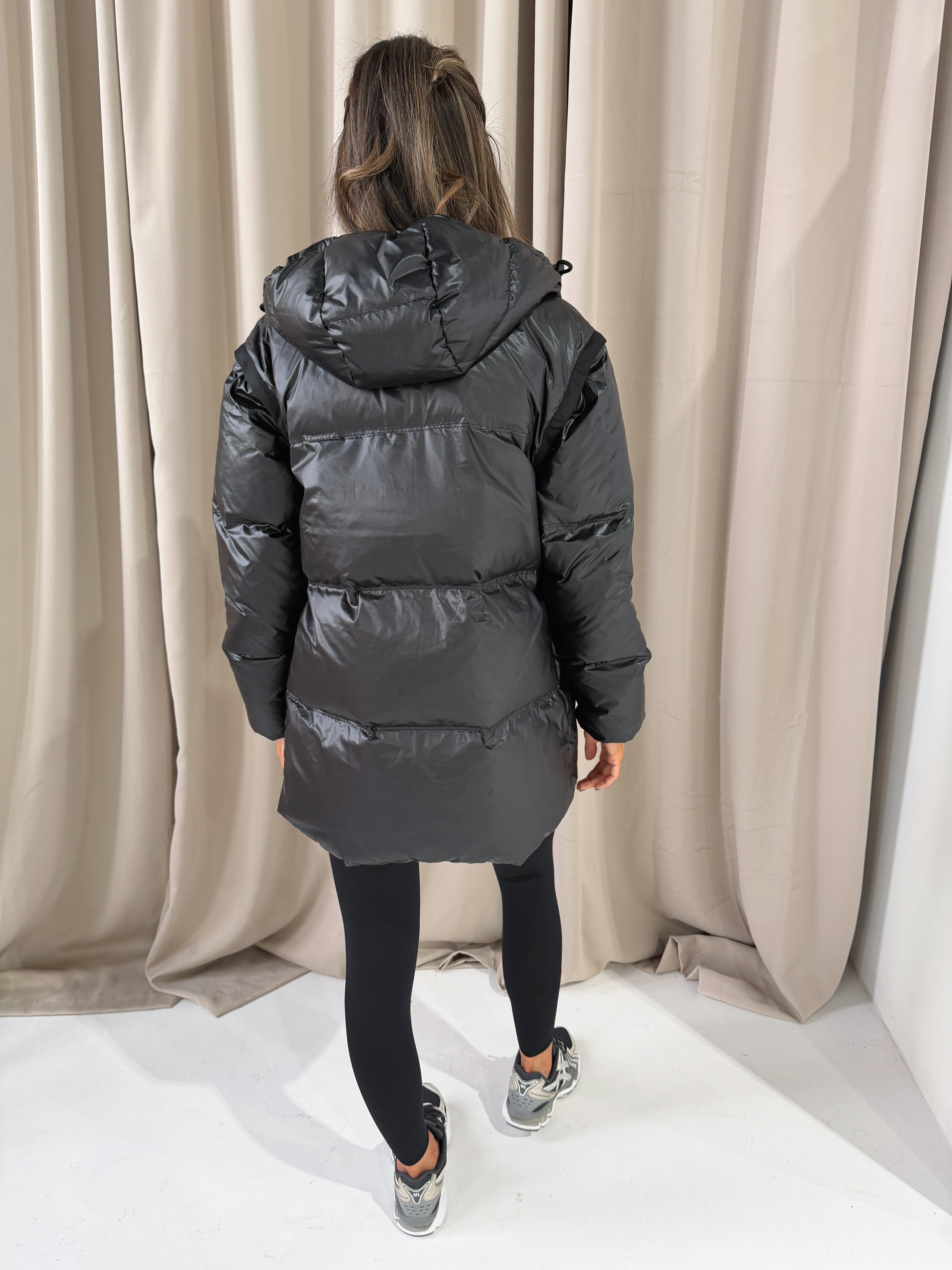 DISCOVERY 2 IN 1 DOWN FEATHER COAT / GILET - BLACK