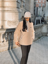 VERSA DUAL 1/2 ZIP JACKET - PEBBLE / NATURAL