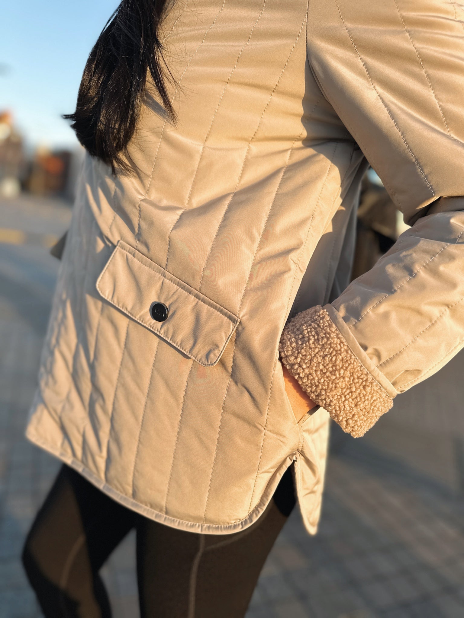 VERSA DUAL 1/2 ZIP JACKET - PEBBLE / NATURAL