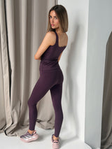 RISE LEGGINGS - PLUM