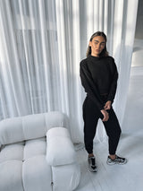 IMPACT CROP SWEATSHIRT - BLACK