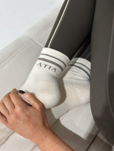 RAISE RIB CREW SOCKS - BISQUE