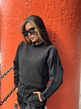IMPACT CROP SWEATSHIRT - BLACK